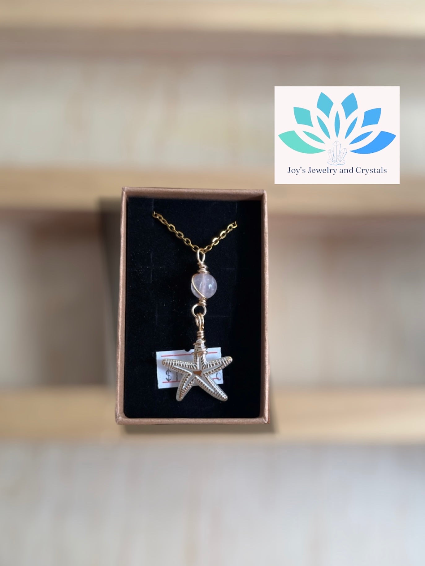 Starfish Necklace with Rose Quartz