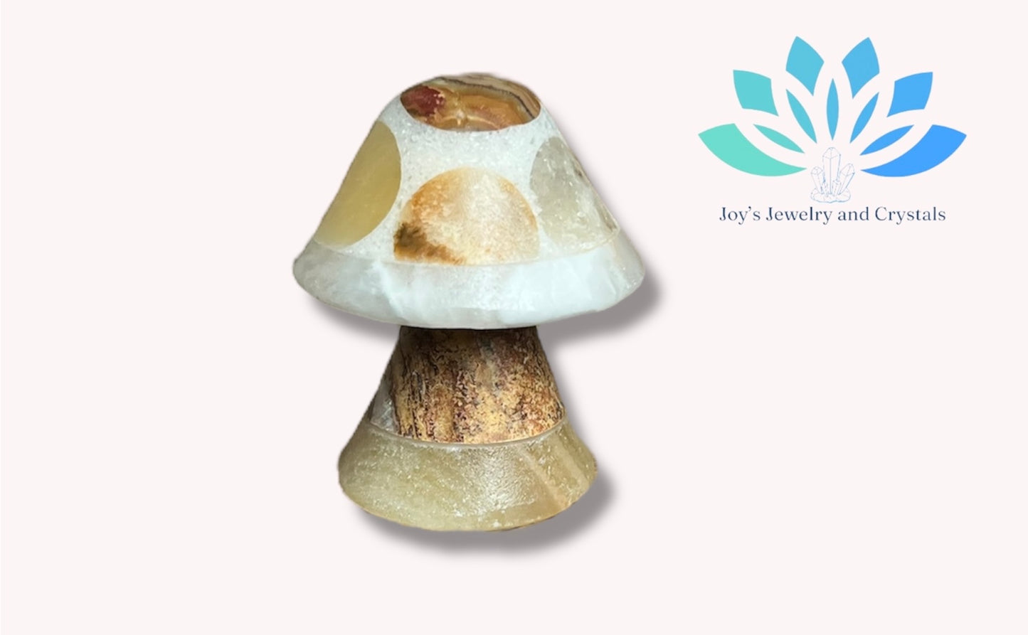 Handmade Onyx Calcite Mushroom Carving from Mexico