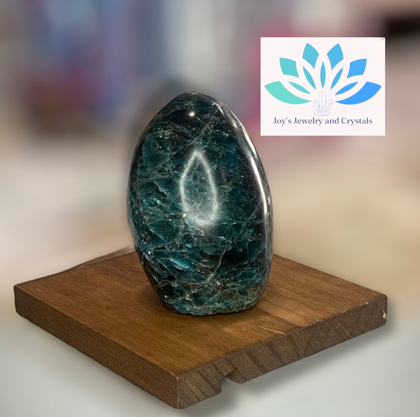 Blue Apatite Flat Egg