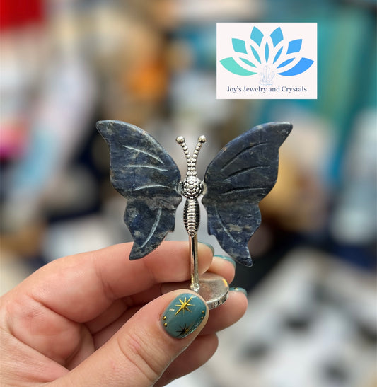 Sodalite Butterfly Carvings