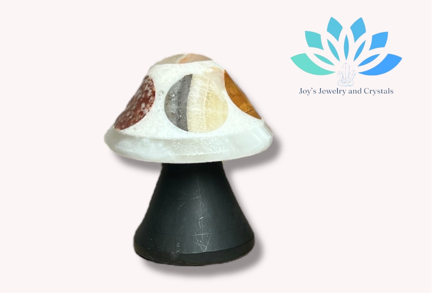 Handmade Onyx Calcite Mushroom Carving from Mexico