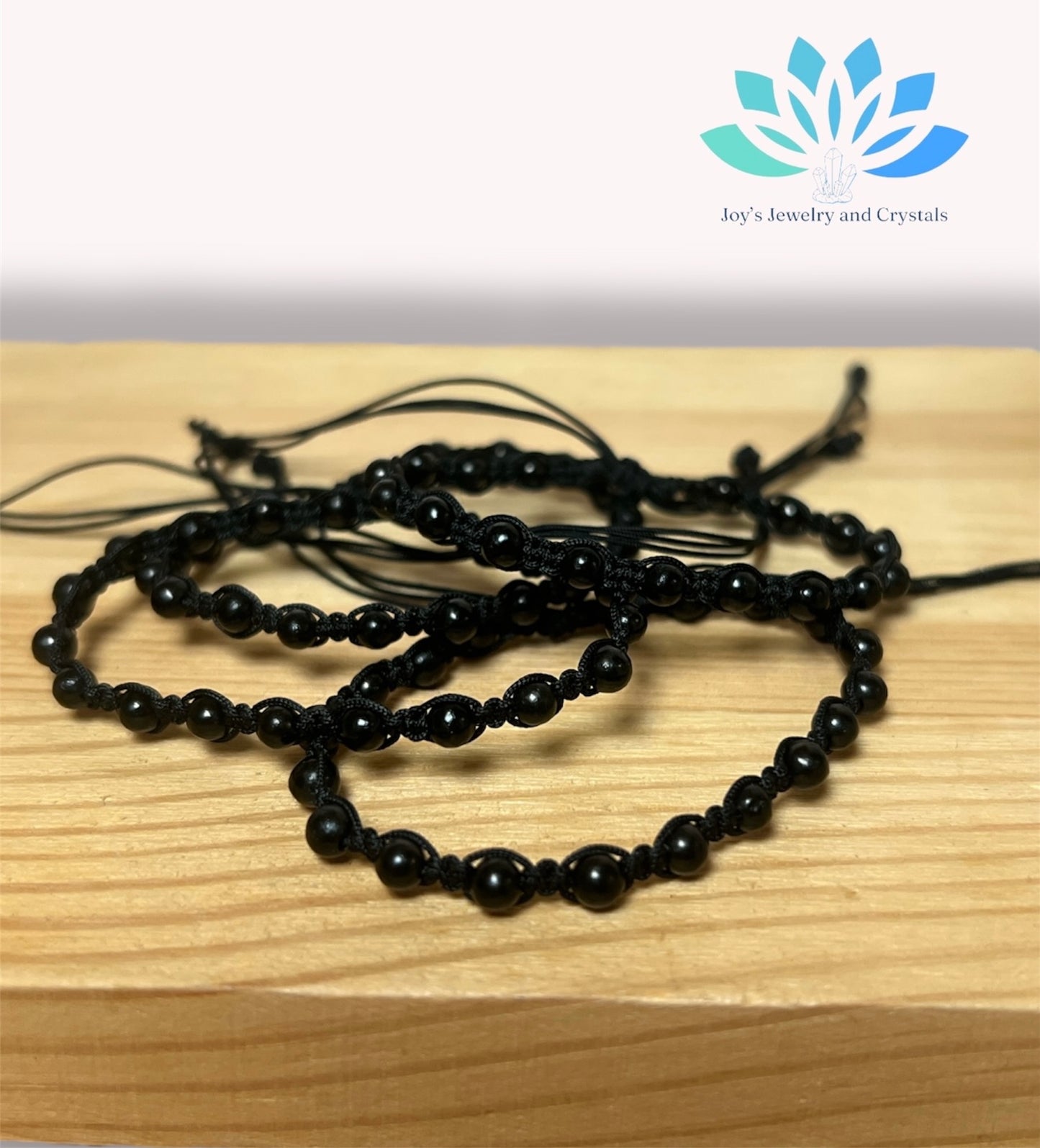 Jet Stone Handmade Macrame Bracelet