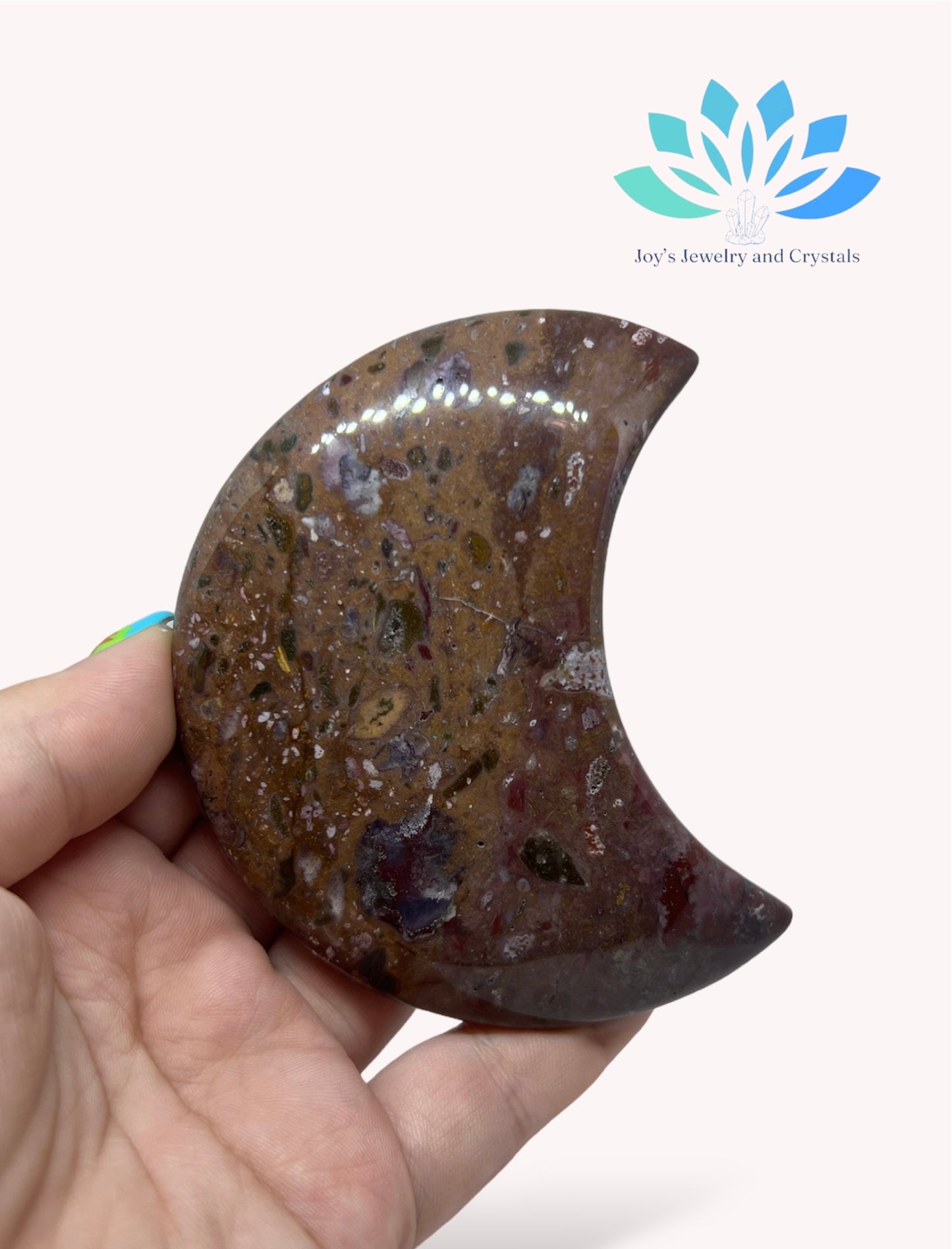 Breccia Jasper Moon Carving