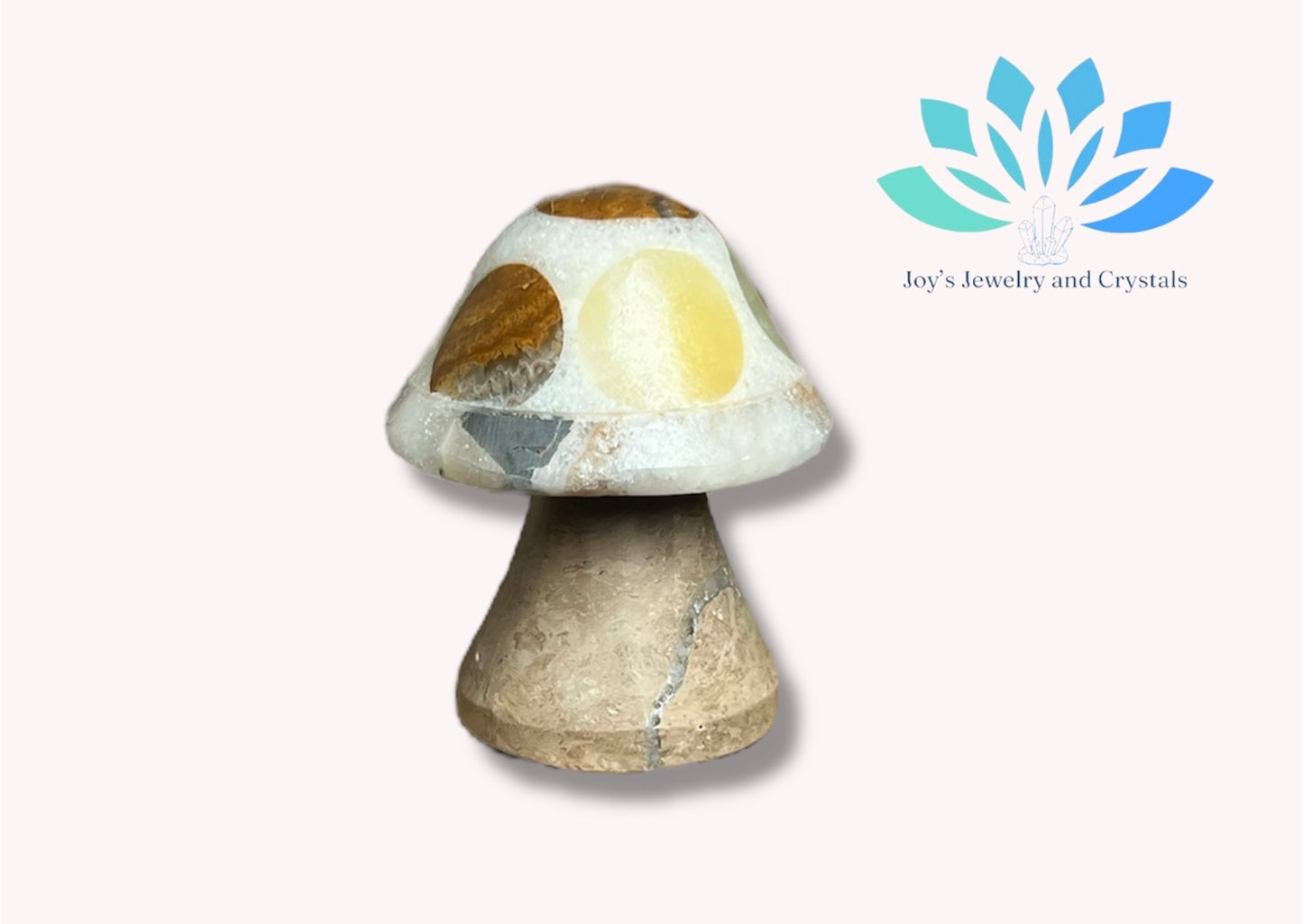 Handmade Onyx Calcite Mushroom Carving from Mexico
