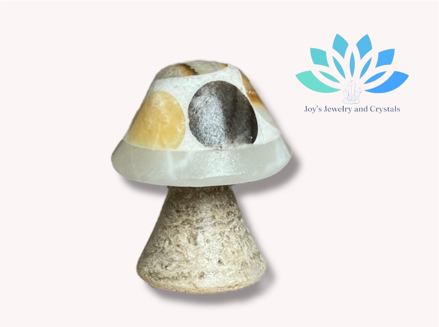 Handmade Onyx Calcite Mushroom Carving from Mexico