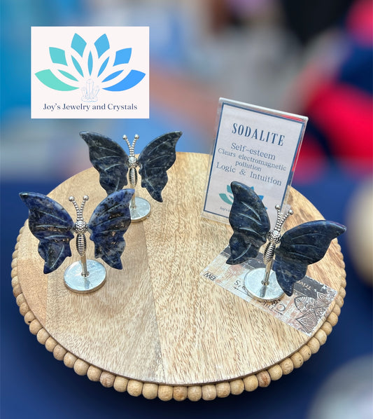 Sodalite Butterfly Carvings
