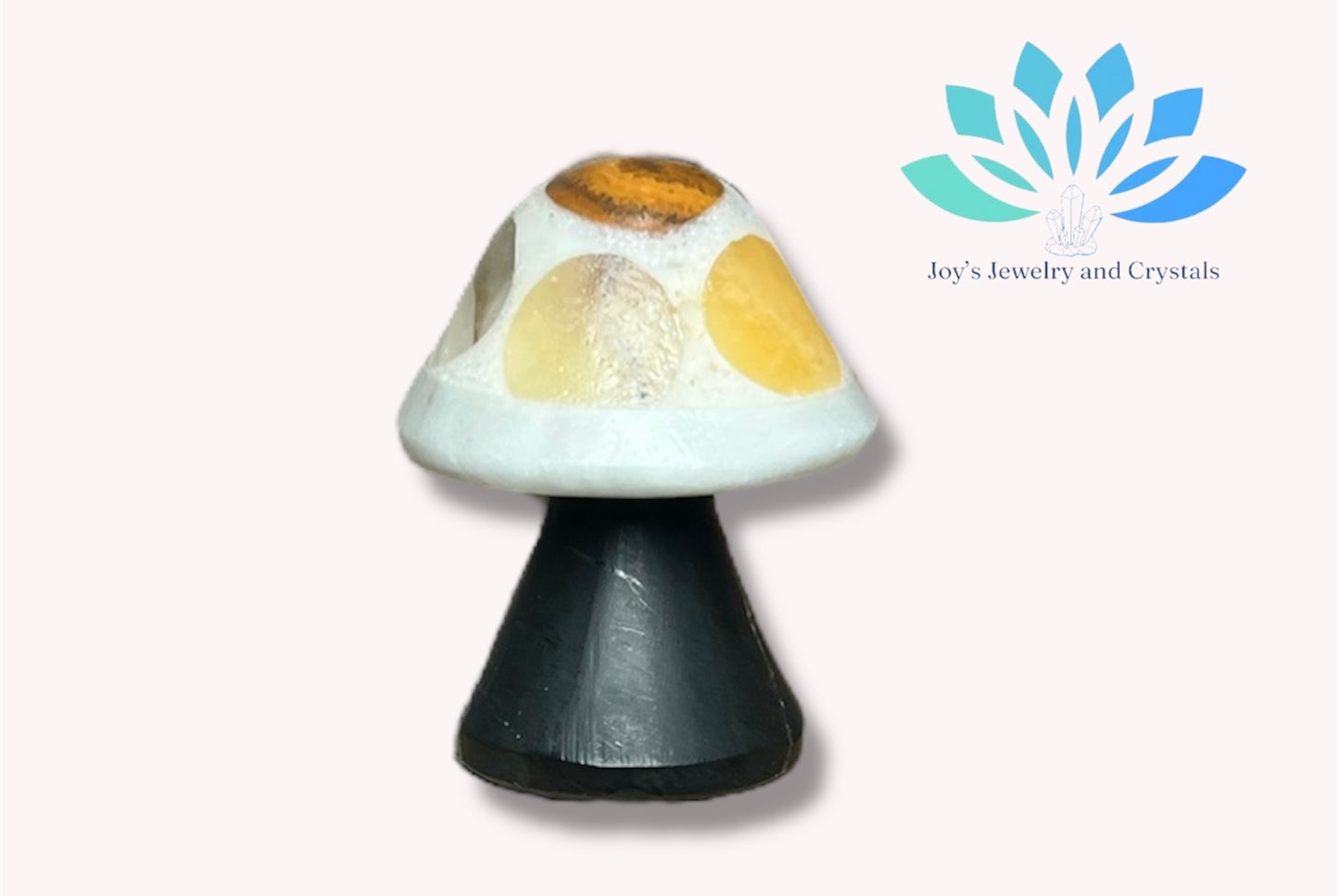 Handmade Onyx Calcite Mushroom Carving from Mexico