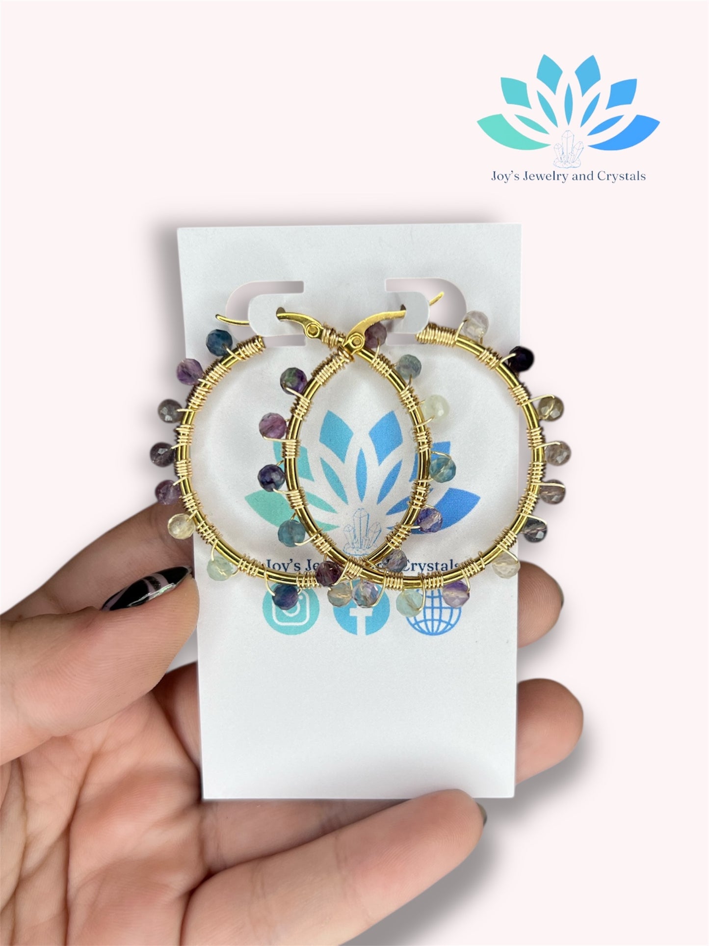 Fluorite Hoop Earrings