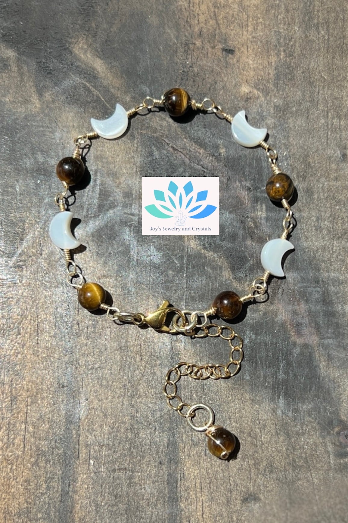 Moon and Quartz Handmade Bracelet