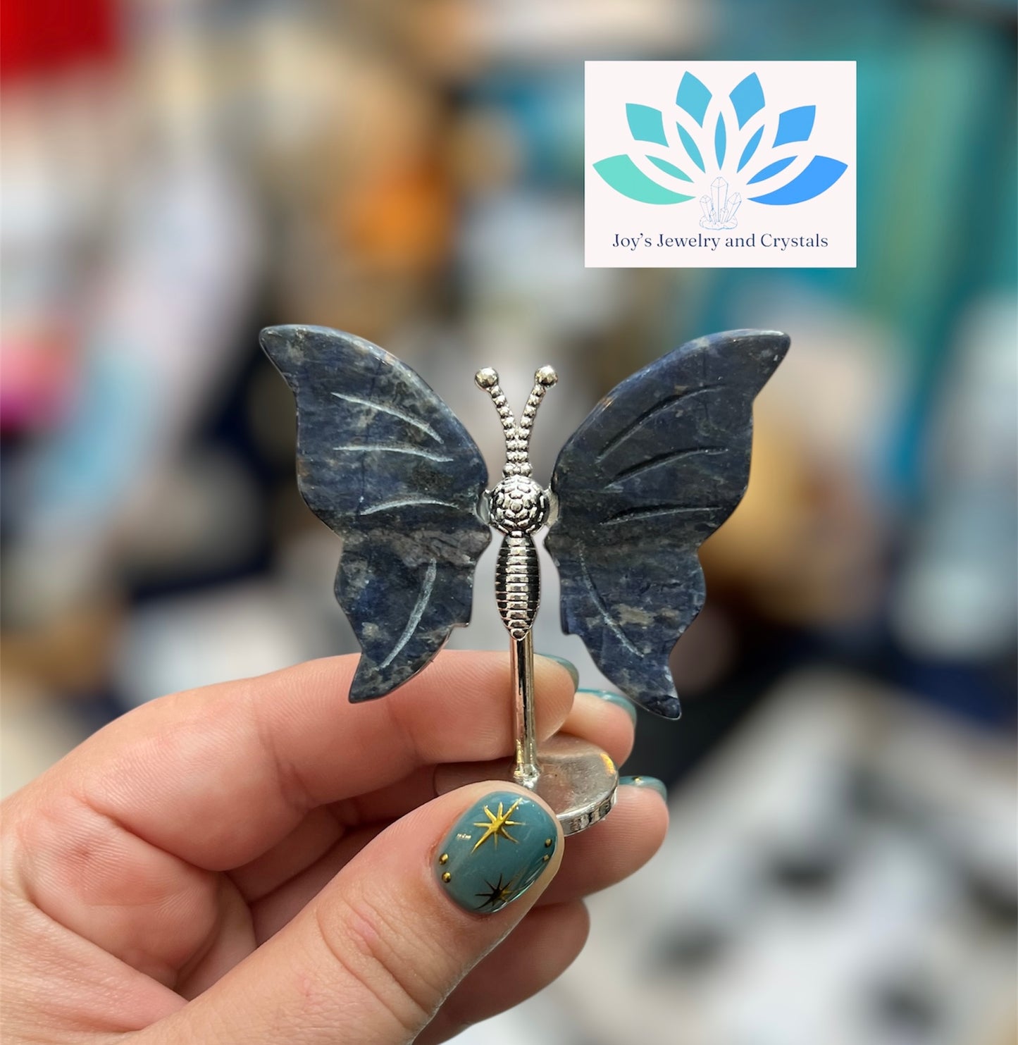 Sodalite Butterfly Carvings