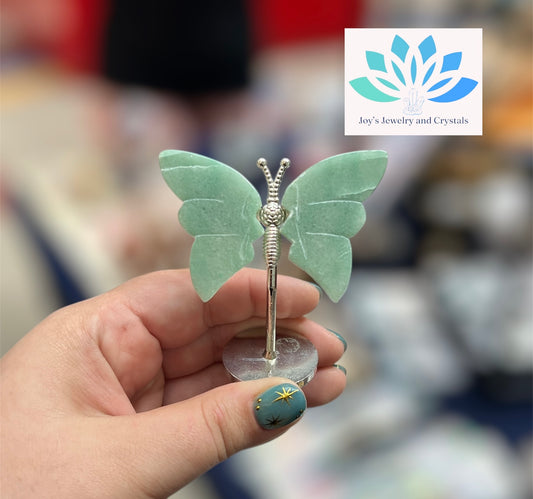 Green Aventurine Butterfly Carvings