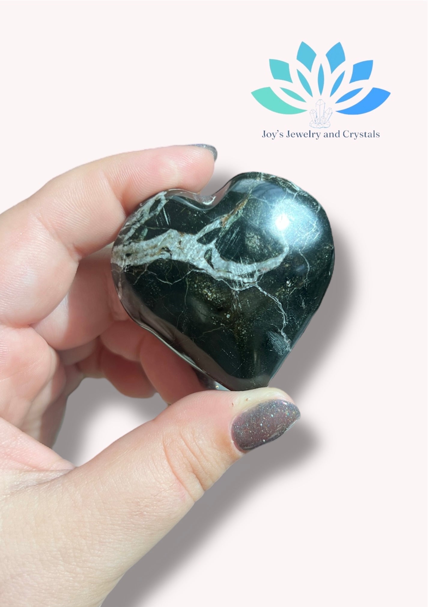 Black Onyx Heart Carving from Pakistan