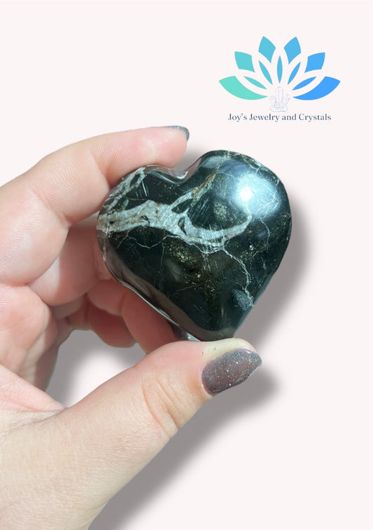 Black Onyx Heart Carving from Pakistan