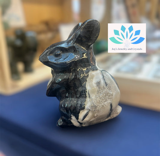 Volcano Agate Bunny Carving