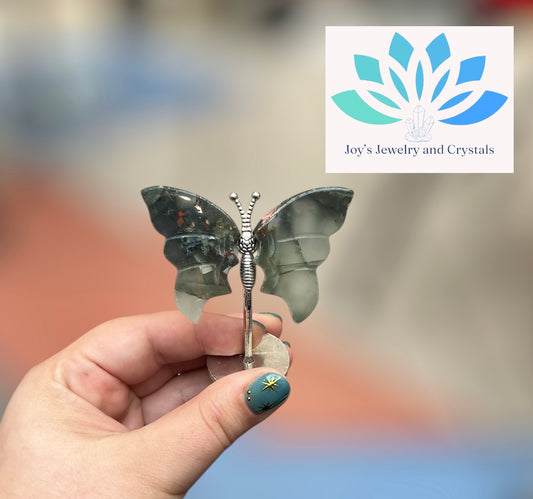 Bloodstone Butterfly Carving