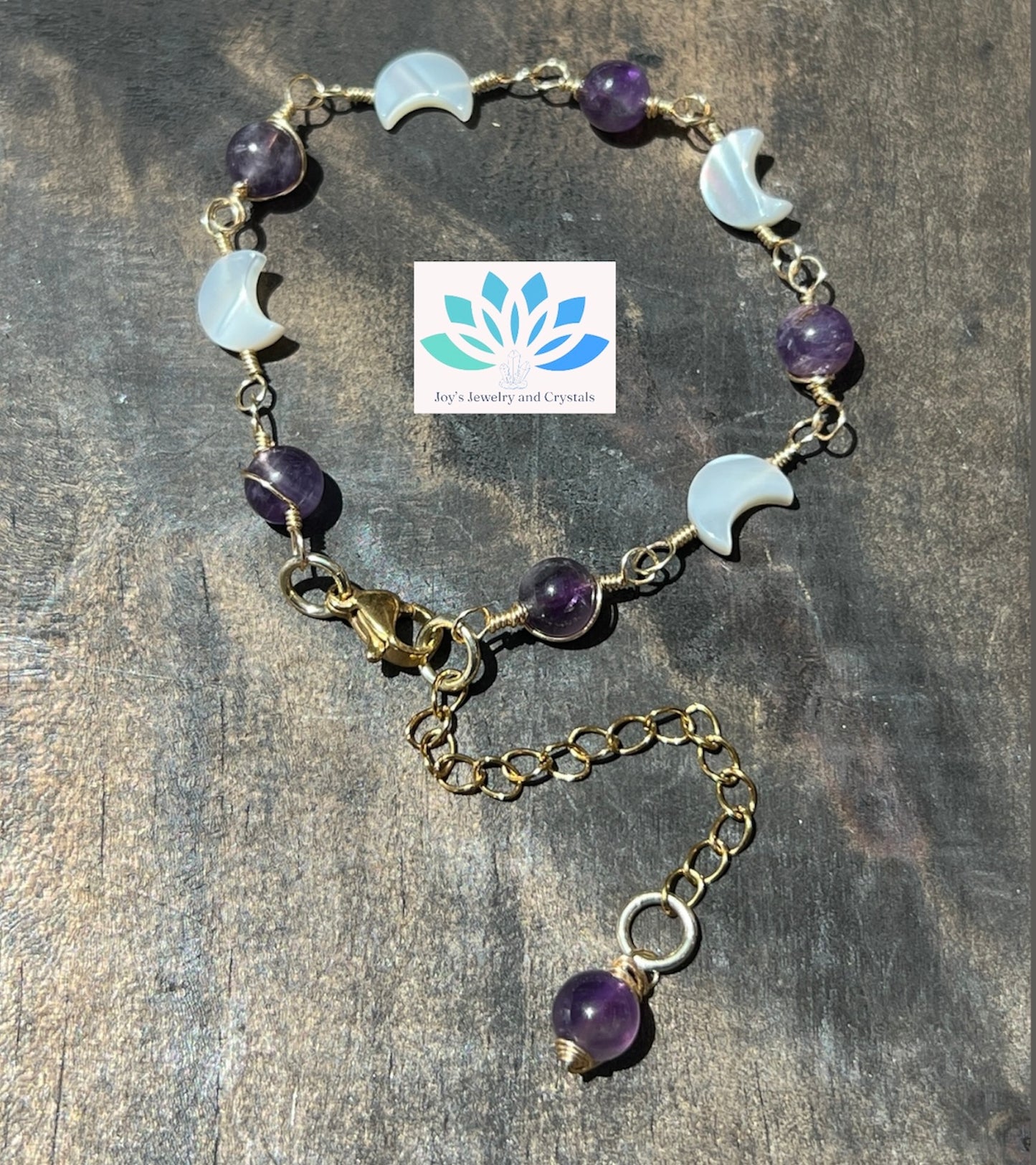 Moon and Quartz Handmade Bracelet