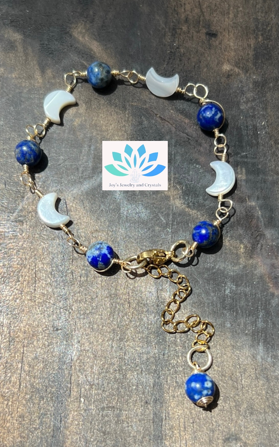 Moon and Quartz Handmade Bracelet