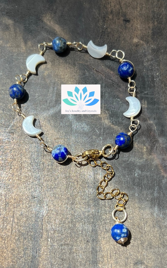 Moon and Quartz Handmade Bracelet