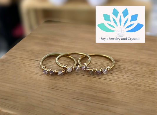 Hand Wired Ring with Amethyst