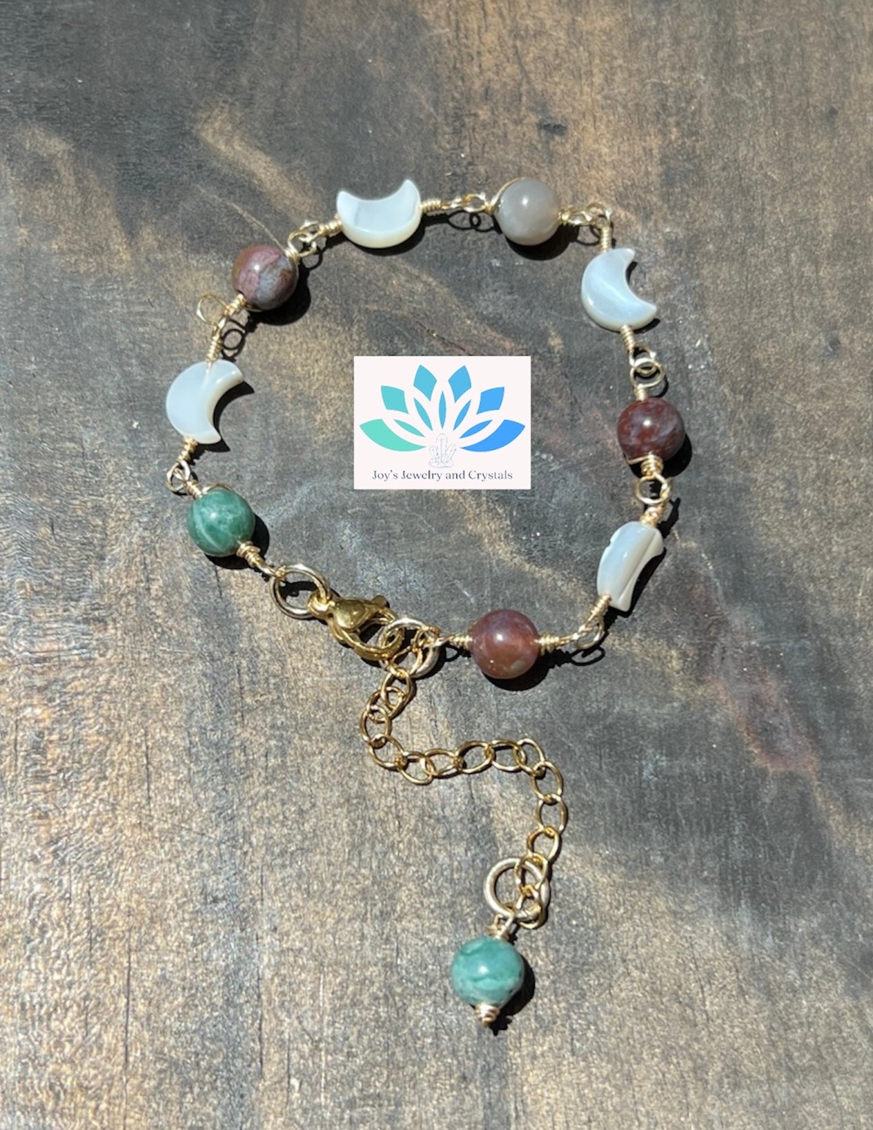 Moon and Quartz Handmade Bracelet