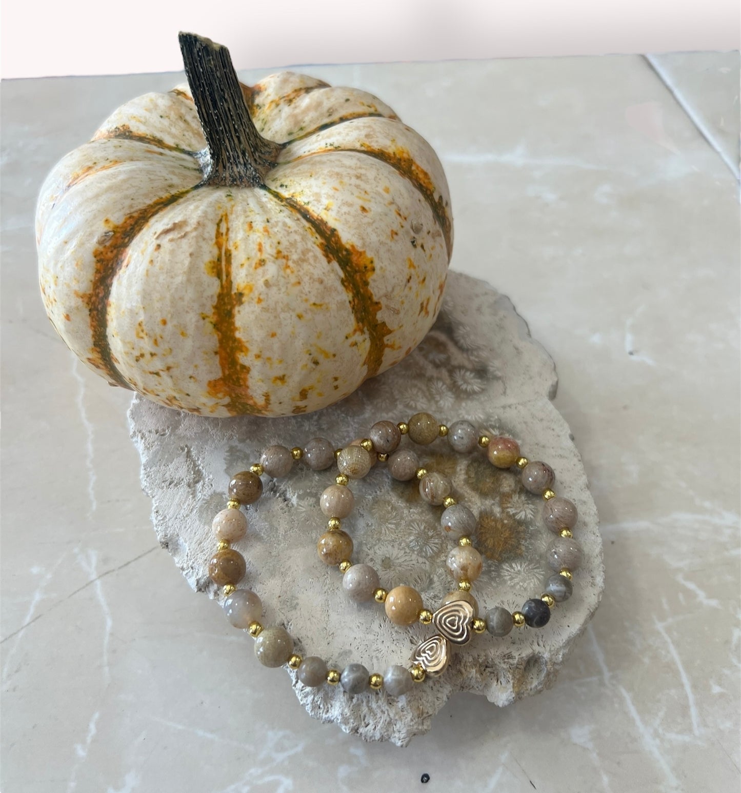 Fossil Coral Agate Bracelet