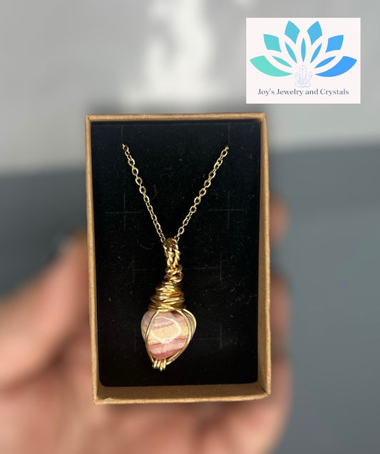 Rhodochrosite Heart Necklace
