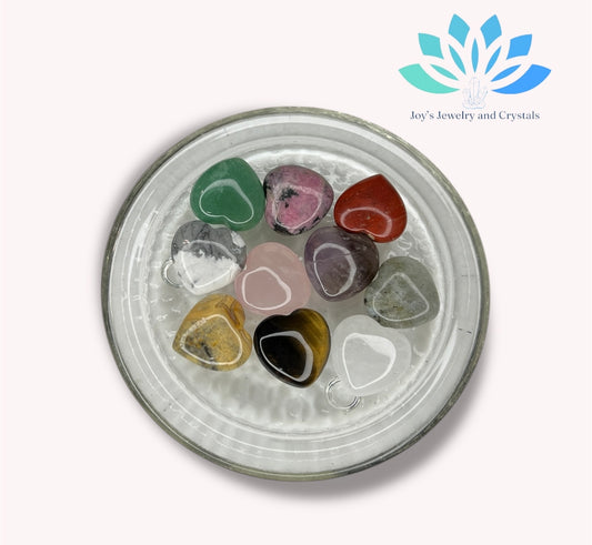 Small Crystal Heart Carvings