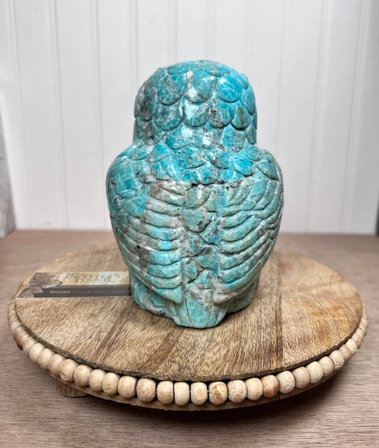 Amazonite Owl Carving