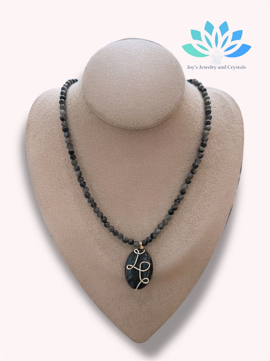 Larvakite and Astrophyllite Necklace