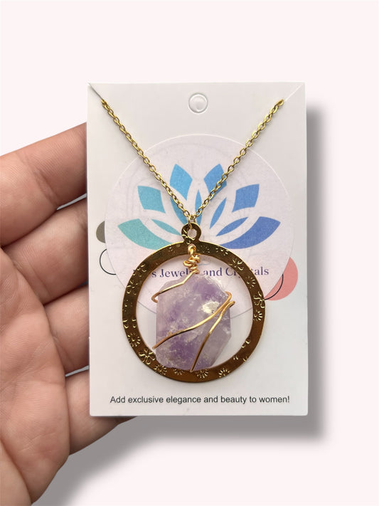 Amethyst, Flower Formation, Necklace