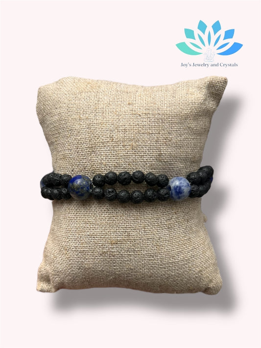 Lapis Lazuli/Sodalite Adjustable Bracelet