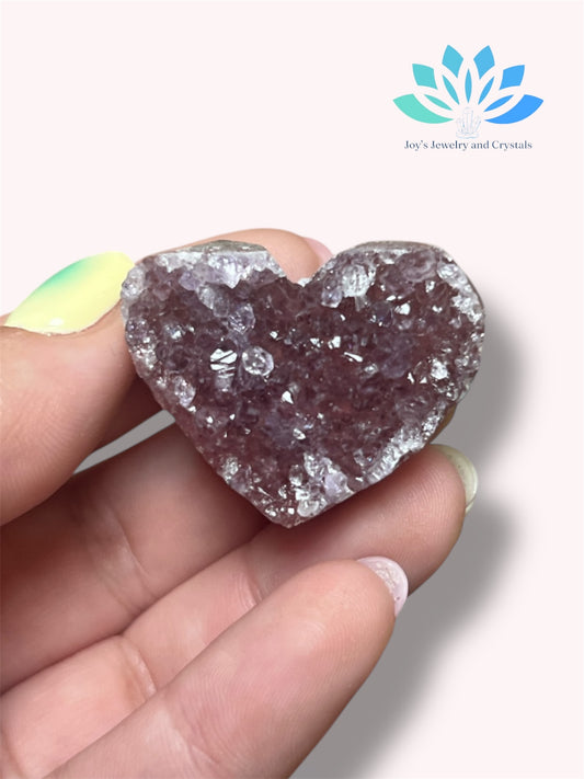 Amethyst Heart Carvings