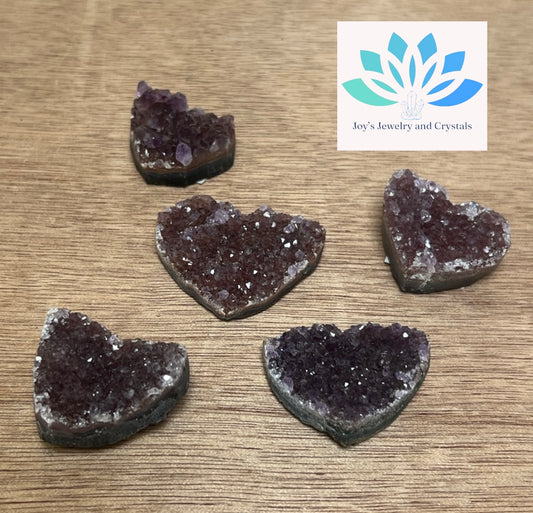 Amethyst Heart Carvings