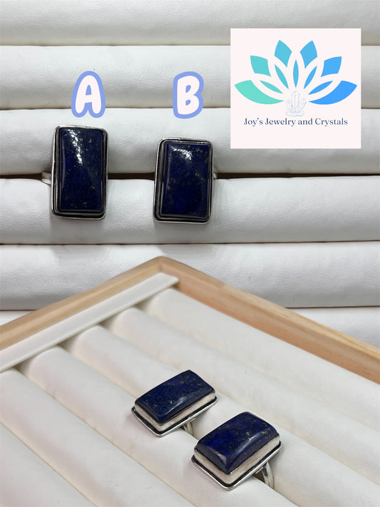 Lapis Lazuli Adjustable Rings (S925)