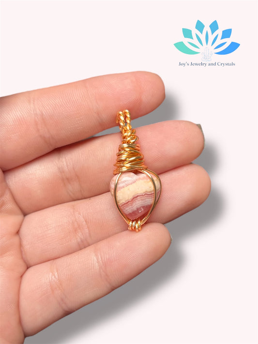 Rhodochrosite Heart Pendant