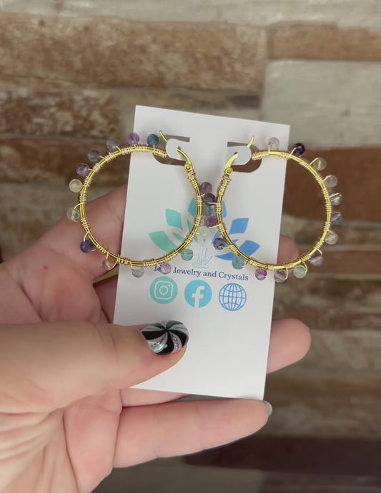 Fluorite Hoop Earrings